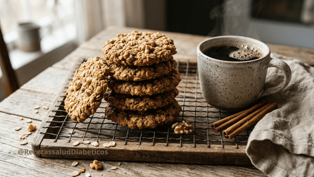 Galletas de avena para diabéticos crujientes y doradas